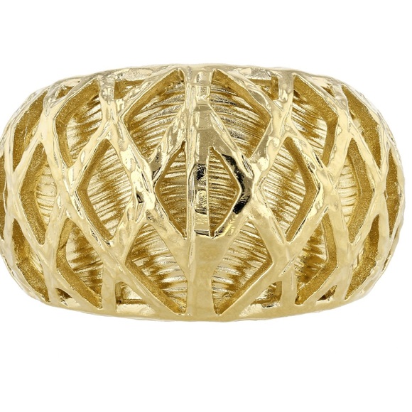 Moda Al Massimo 18k Yellow Gold Over Bronze Domed Cut Ring Size 7 - Picture 4 of 5